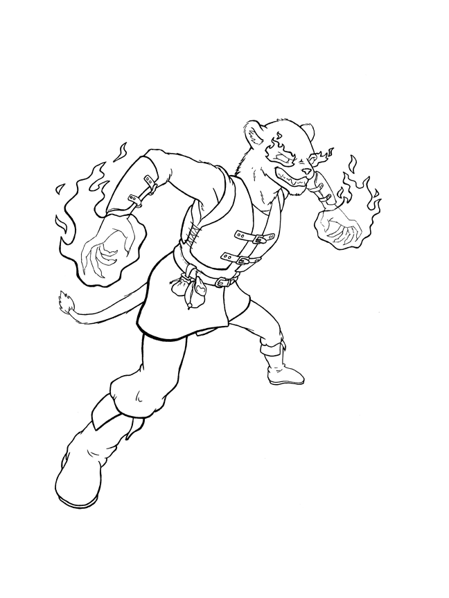 Lioness Sorceress Lineart image